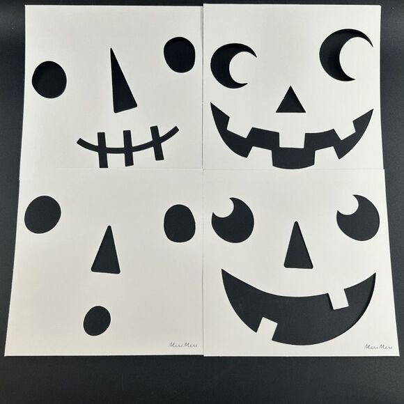 #1) Meri Meri Pumpkin Deco Kits. 8 Carving Templates, 3 Sheets Tattoo Transfers - Picture 5 of 7